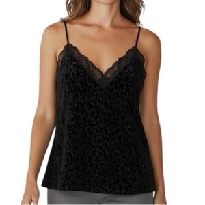 NWT WHITE HOUSE BLACK MARKET Black Crushed Velvet Sleeveless Top Size X-Large